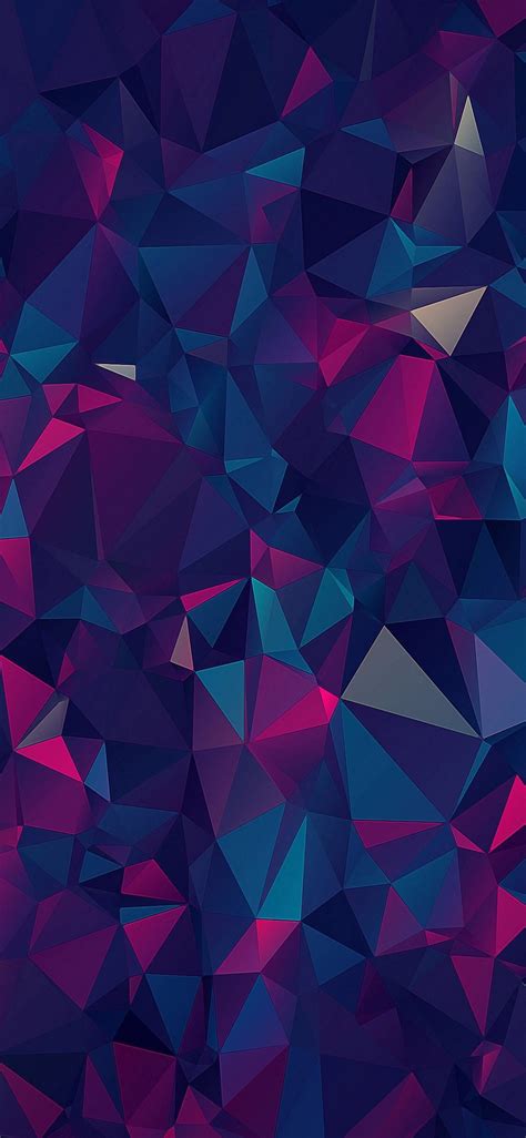Abstract, polygon, 3d, digital art, 4k, #6.2521. iOS 11, iPhone X, purple, blue, clean, simple, abstract ...