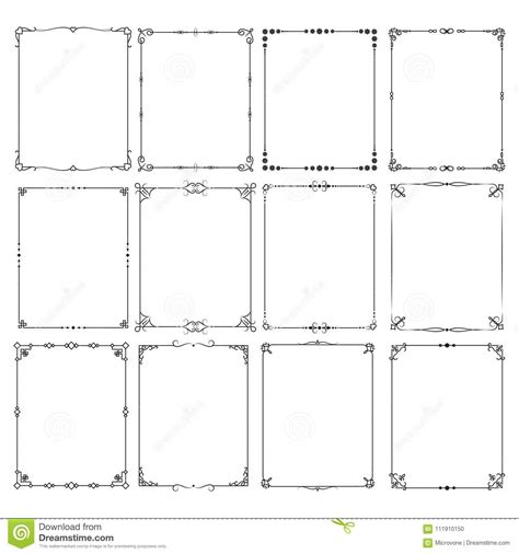 Retro Classic Elegant Frame Borders Vector Set For Certificate And