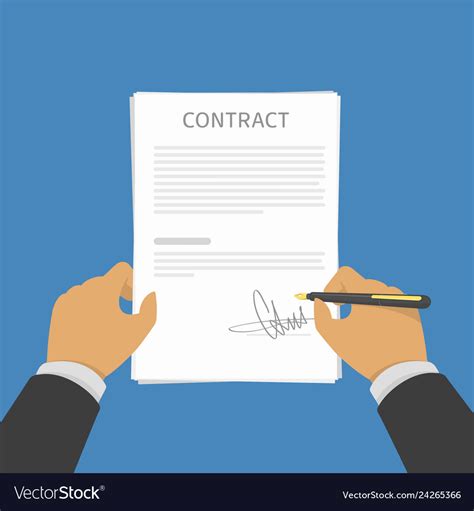 Businessman Signing Contract Royalty Free Vector Image