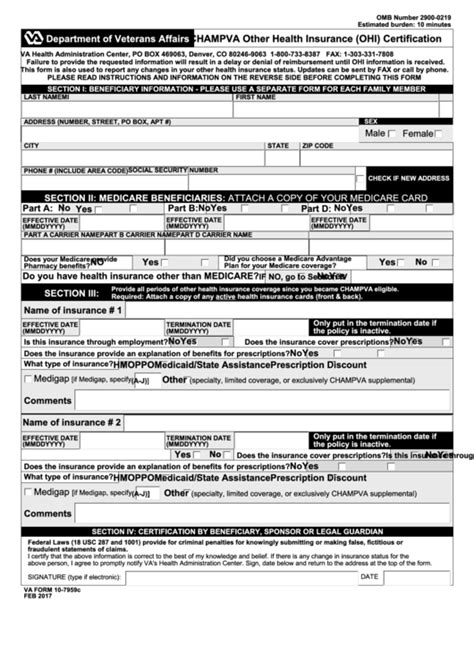 Explore short term health insurance from unitedhealthcare. Fillable Va Form 10-7959c - Champva Other Health Insurance ...