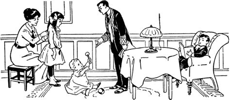 Room clipart black and white. Family in Living Room | ClipArt ETC