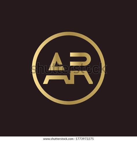 Ar Logo Design Circle Typography Vector Stock Vector Royalty Free