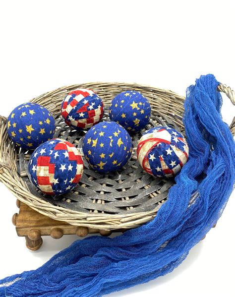 Patriotic Balls4th Of July Rag Ball Rag Bowl Fillers Flag Etsy