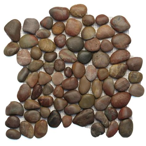 Woven interlocking edges create seamless design installation in larger spaces. Solistone Anatolia Pebbles 10-Pack Agate Mosaic Floor Tile ...