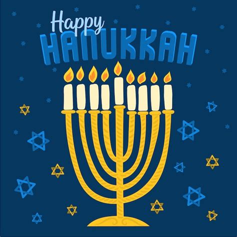 Premium Vector Traditional Hanukkah Holiday Symbols