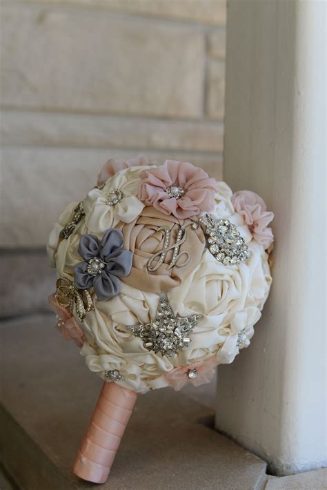 Order by 3pm for flower delivery today. Ribbon flower brooch wedding bouquet made my bride's ...