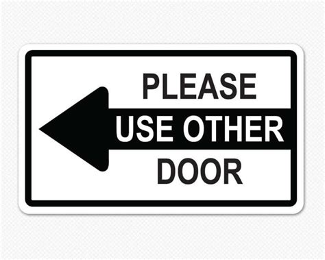 Please Use Other Door Sign With Arrow Sticker Genius