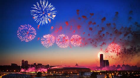 Image Moscow Victory Day 9 May Russia Fireworks Luzhniki 1920x1080