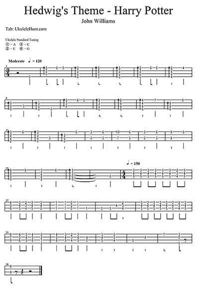 Hedwigs Theme By Misc Movies Harry Potter Ukulele Tabs And Chords