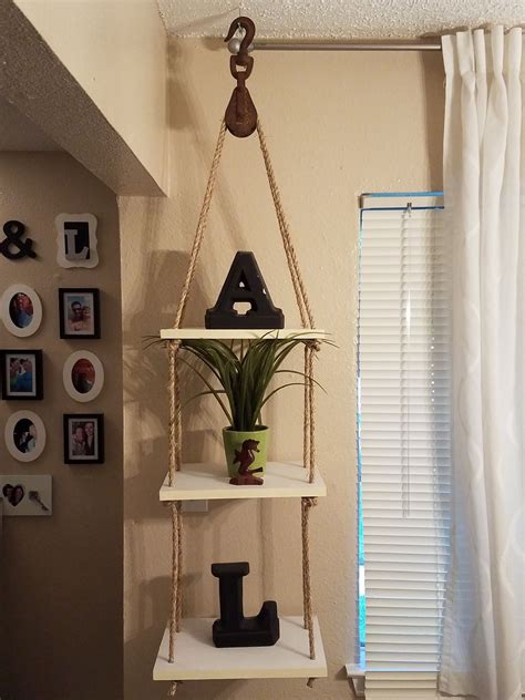 The versarac is noticeably more sturdy than the hyloft shelves i've previously. Hanging shelves made from rustic pulley, rope and ...