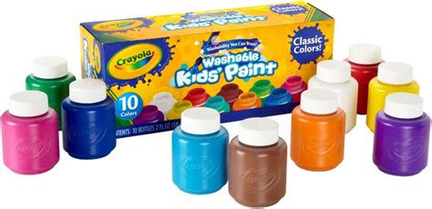 Crayola Washable Kids Paint Set School Supplies 10 Count Assorted