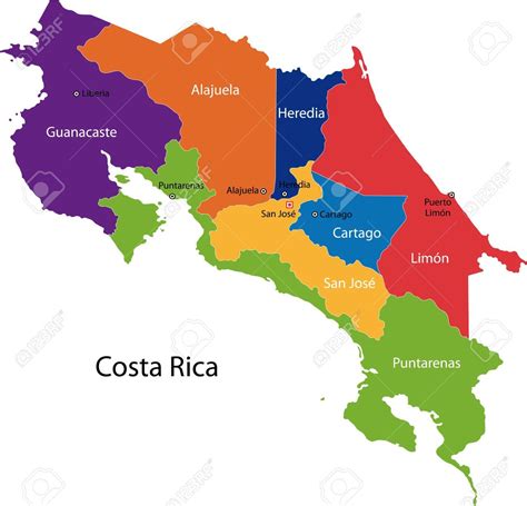 Mapa De Costa Rica Con Nombres Para Imprimir Mapas Costa Costa Rica