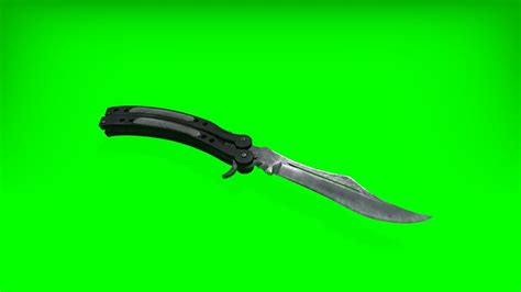 Csgo All Butterfly Knife Animations In Greenscreen With Slow Mo Youtube