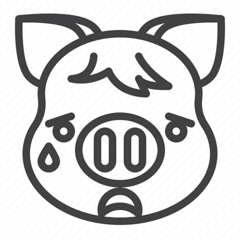 Crying Emoji Pig Piggy Tears Icon Download On Iconfinder