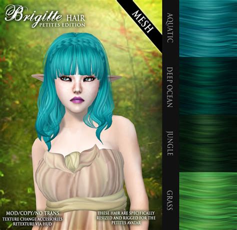 Second Life Marketplace Wasabi Pills Brigitte Petite Mesh Hair