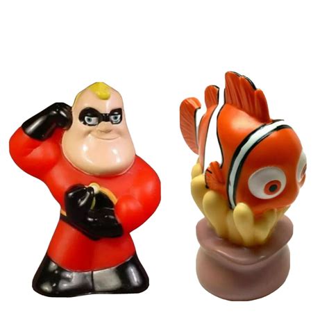 Mr Incredible And Finding Nemo Bath Toy Set Squeeze Play Figure 4 New T Disney