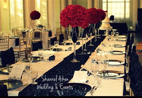 Black White And Red Reception Clean Modern And Romantic By Shannel