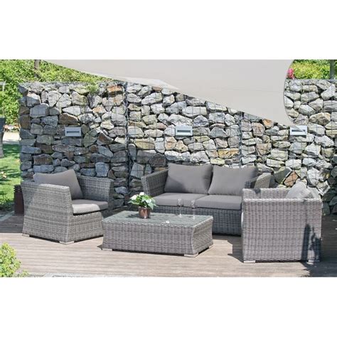 Rattan garten lounge bonaire grau sofa sessel tisch. Garten Lounge Gruppe AVILA von Garden Pleasure günstig ...