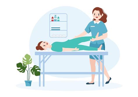 Chiropractor Flat Cartoon Hand Drawn Templates Illustration Of Patient