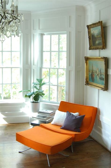 This Modern Orange Chair Is Great In This Very Traditional Room Goes