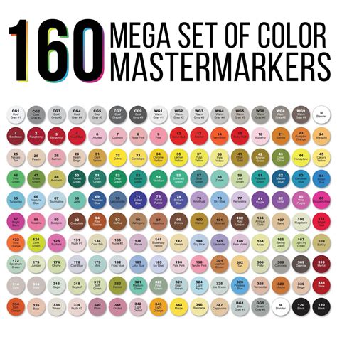 Master Markers Complete 160 Color Marker Set With Chisel Point And