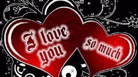Red Heart I Love You So Much In Black Background Hd Love Wallpapers