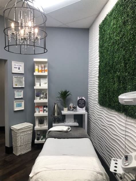 textured wall blue grey color beauty room salon beauty room decor