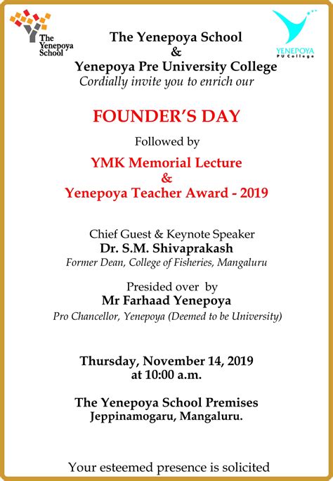 founders day 2019 the yenepoya school the yenepoya school mangalore