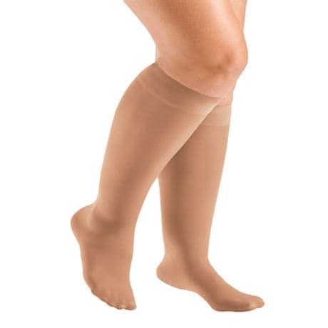 Support Plus Women S Sheer Closed Toe Wide Calf Moderate Compression