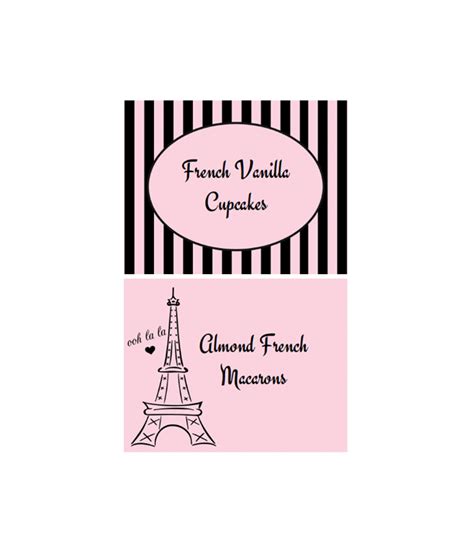 Please indicate your desired color scheme in the notes. Paris Printable Dessert Table Labels - Chicfetti