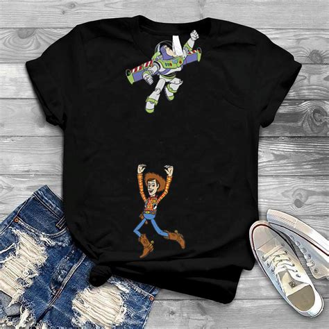 Disney Pixar Toy Story Buzz Lightyear Flying Woody Falling T Shirt