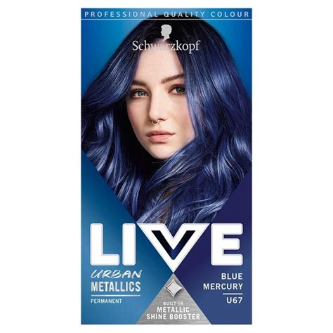 Schwarzkopf Live Urban Metallics Permanent Blue Hair Dye U67 Blue Mercury Morrisons