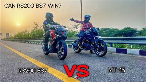 Bajaj Pulsar Rs Bs Vs Yamaha Mt Bs Faired Vs Naked Top End Race Youtube