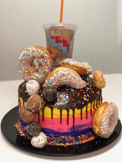 Cake My Wife Made For A Dunkin Donut Lover Cakedecorating
