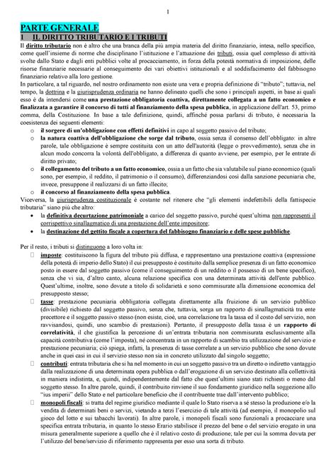 Parte Generale Diritto Tributario PARTE GENERALE 1 IL DIRITTO