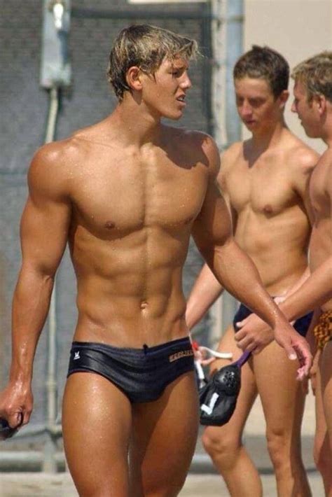 Shirtless Male Muscular Blond Swimmer Athletic Jock In Speedo Photo X C Ebay