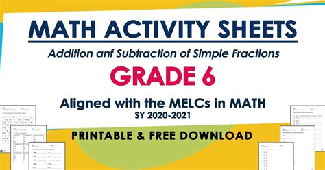Math Activity Sheet For Grade 6 Based On Melcs Free Download Deped