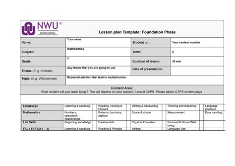 Eng Lesson Plan Template Fp 2022 Lesson Plan Template Foundation