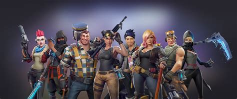 Download 2560x1080 Wallpaper All Characters Video Game Fortnite Dual