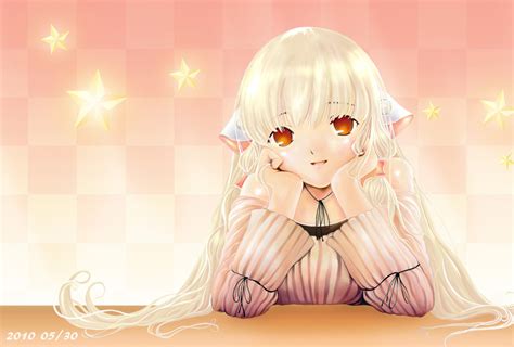 Takesanhoukine Chii Chobits Highres 00s 10s 1girl 2010 Bangs Bare Shoulders Blonde