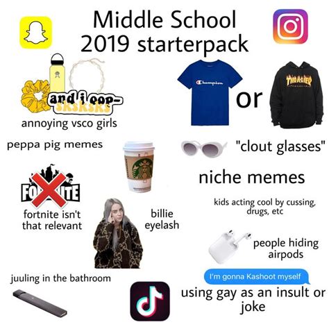 Middle School 2019 Starterpack Rstarterpacks Starter Packs Know Your Meme