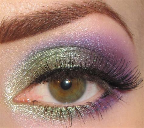 Glitter Is My Crack Green And Purple Eye Makeup Look Picture Tutorial