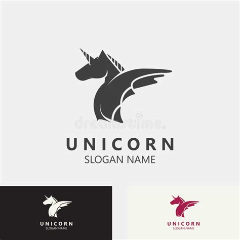 Unicorn Horse Logo Image Design Head Elegan Template Stock Illustration