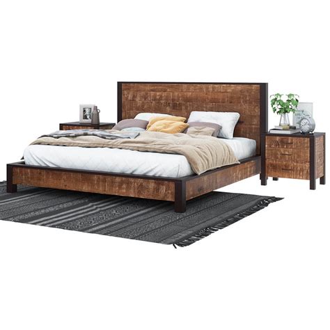 New Orleans Solid Wood Platform Bed Frame With Headboard