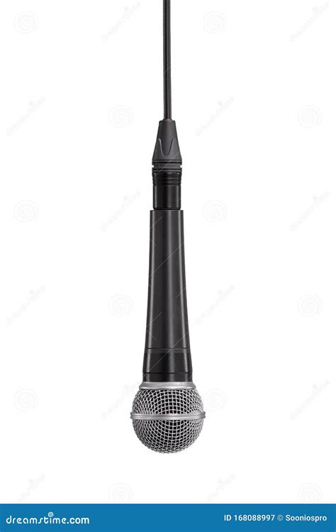 Mic Professional Dynamic Microphone Hanging From A Cable Stock Image