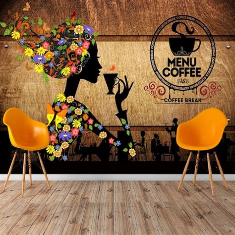 Cafe Menu Wall Mural Coffe Wallpaper Etsy New Zealand