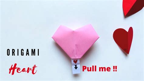 Origami Heart With Message For Valentines Day Pull Tab Message 3d