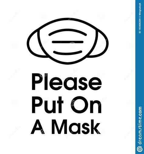 Please Put On A Mask Sign Icon Wear Mask Sign And Symbol Mandatory