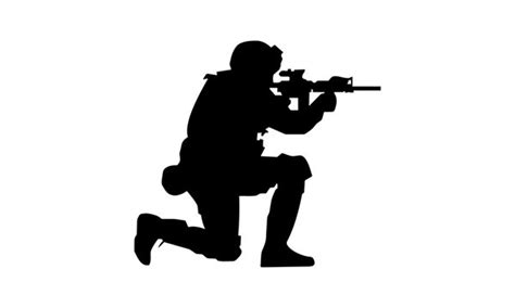Military Silhouette Kneeling