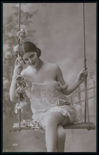 B Miss Jeanne Juilla Lingerie French Risque Near Nude Woman 1920s Photo